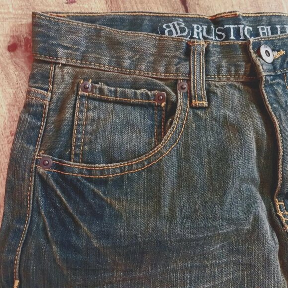 RUSTIC BLUE Brand 18 Boys Bootcut Denim Jeans Vintage Tint Adjustable Waist NWT - Picture 7 of 14